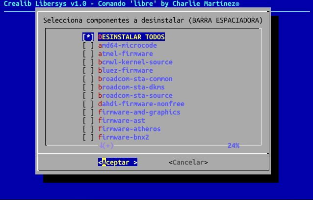 Selector de paquetes a desinstalar